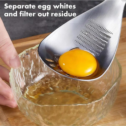 Multifunctional Potato Masher with Slotted Spoon & Raw Egg Separator, Durable Kitchen Gadget for Mashing Potatoes, Avocados, Vegetables & Beans, Easy Clean & Dishwasher Safe.