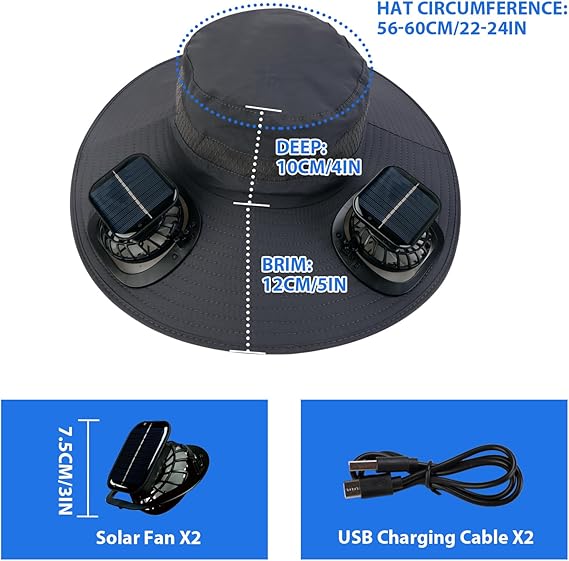 🔥 New Ultralight Solar Fan Sun Hat – Lighter Than a Baseball!⚾(Only 11oz)